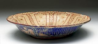 12th C. Kashan Luster Glazed Bowl - Blue Underside