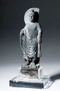 Gandharan Grey Schist Standing Buddha