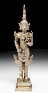 19th C. Thai Silver Statuette of Buddha - 91.9 grams