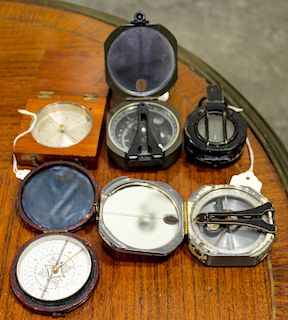 A Collection of Hand-Held Field Compasses