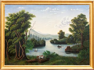 Attributed to Thomas Chambers (1808-1869): River Landscape 