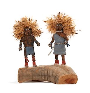 Hopi Wind God Kachinas, male and female "Yaponcha, Yaponcha Mana", Earl Arthur