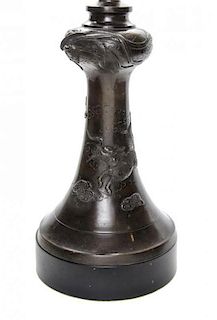 A Japanese Bronze Vase, Height 13 1/2 inches.