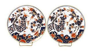 Two Japanese Imari Porcelain Plates, Diameter 8 3/4 inches.