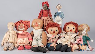 Group of stuffed dolls