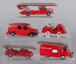 Five small fire related vehicles