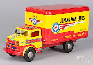 Lumar Van Lines tin litho delivery truck