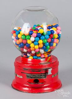 Ford gumball metal and glass penny machine