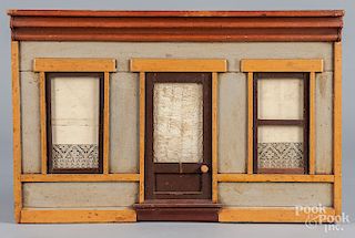 Painted wood dollhouse facade