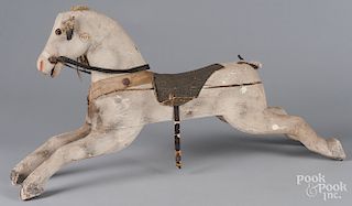 Carved and painted rocking horse