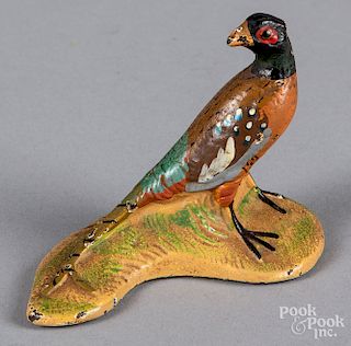 Hubley cast iron pheasant paperweight
