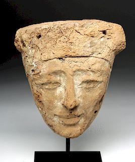 Egyptian Late Dynastic Wood Sarcophagus Mask