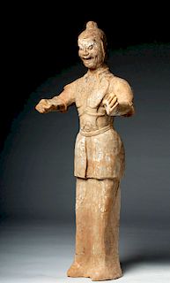 Tall Chinese Han Dynasty Terracotta Male Attendant