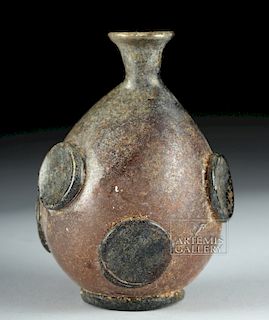 Sasanian Aubergine Glass Vessel with Added Decorations