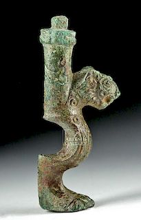 Roman Bronze Casket Foot in the Form of a Lion