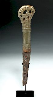 Pre-Viking Russian Bronze / Iron Dagger - Wolf Handle