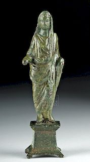 Roman Bronze Togatus Figure