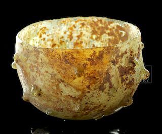 Roman Glass Bowl w/ Applied Nubbins