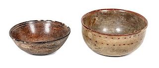 Two Pre-Columbian Pottery Bowls, Diameter of first 6 1/2 inches.