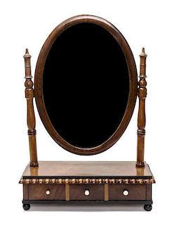 A Continental Dressing Mirror, Height 20 1/4 x width 14 x depth 5 1/2 inches.