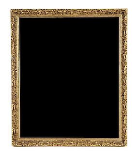 A Louis XV Style Gilt and Gesso Mirror, Height 17 x width 14 1/2 inches.