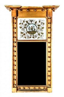 A Federal Giltwood Mirror, Height 33 x width 20 1/2 inches.