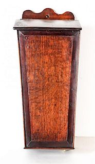An Oak Hanging Candle Box, Height 17 inches.