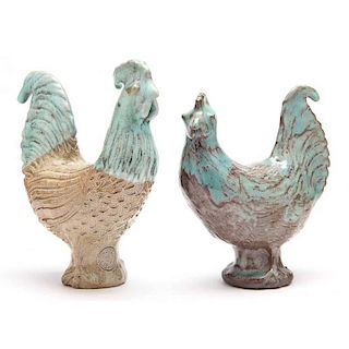 NC Folk Pottery, Charles Moore, Two Fowl