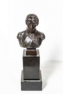 A Continental Bronzed Bust, Height 14 inches.