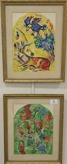 Group of three Chagall lithographs, including pair of Jerusalem windows, a "Tribe of Asher Window" "Vitraux