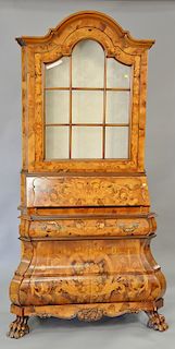 Reproduction inlaid desk, late 20th century (no shelves). ht. 84in., wd. 34in.