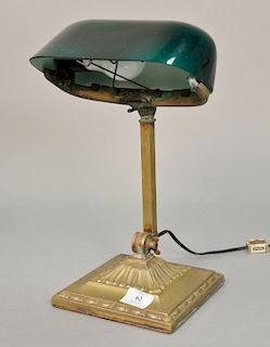 Emerald light desk lamp. ht. 14 1/2in.