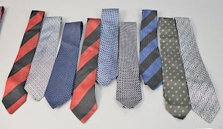Group of nine Charvet Place Vendome silk ties.