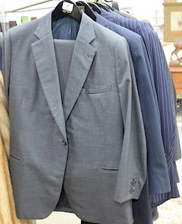 Eight custom two piece mens suits without tags (hangers are not included)