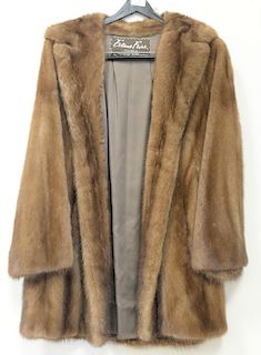 Two womans mink coats including Evans Fur short mink coat and Birger Christensen long mink coat (hangers not included)