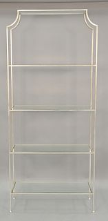 Iron and glass contemporary etagere. ht. 76in., wd. 36in.