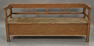 Bench with lift top seat. wd. 77in.