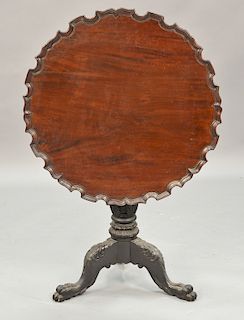 Chippendale style mahogany tip table. ht. 28in., dia. 29in.