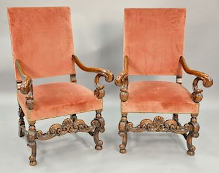 Pair of Continental style armchairs.