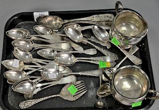 Lot of sterling silver and coin silver spoons