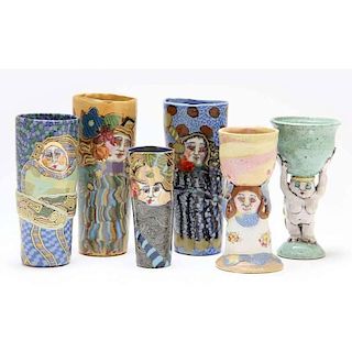 NC Pottery, Jane Peiser, Tumblers and Goblets