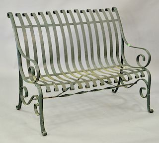 Pair of iron benches. ht. 38in.
