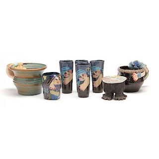 NC Pottery, Jane Peiser, Ceramic Grouping