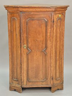 Continental corner cupboard top, probably 18th century (now with feet). ht. 50in., wd. 35in., dp. 21"