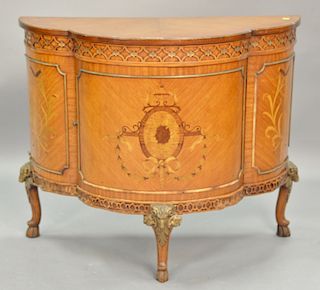 Louis XV style inlaid side cabinet with door (some small molding off but available)