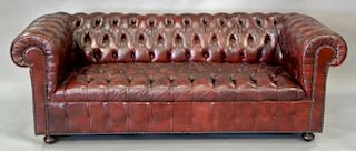 Chesterfield leather sofa. wd. 82in.
