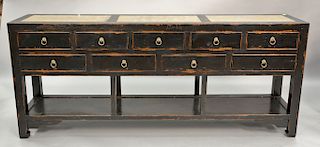Chinese style sideboard with inset panels. ht. 31in., wd. 75in.