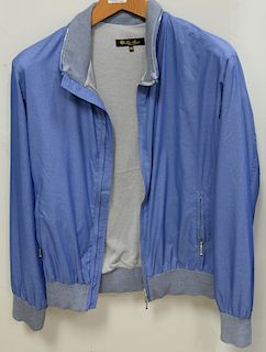 Loro Piana mens zipper down jacket, light blue, size 52 (hanger not included)