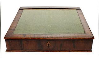 A Regency Rosewood Lap Desk, Height 5 1/8 x width 18 x depth 15 3/4 inches.