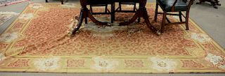 Tapestry style needlepoint Oriental carpet. 8'9" x 11'8"